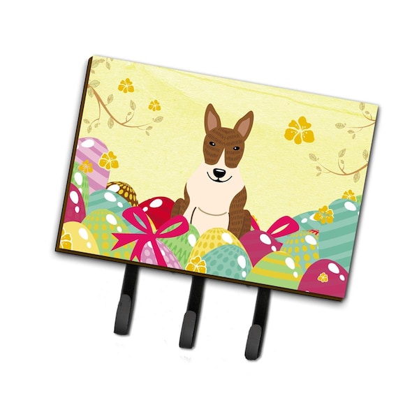Carolines Treasures Easter Eggs Bull Terrier Brindle Leash or Key Holder BB6137TH68 - main